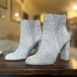 Steve Madden suede booties that were worn twice around the city. Basically new!
